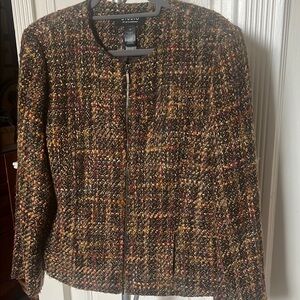 Studio by Liz Claiborne Brown Tweed Jacket with Classic Structured Style